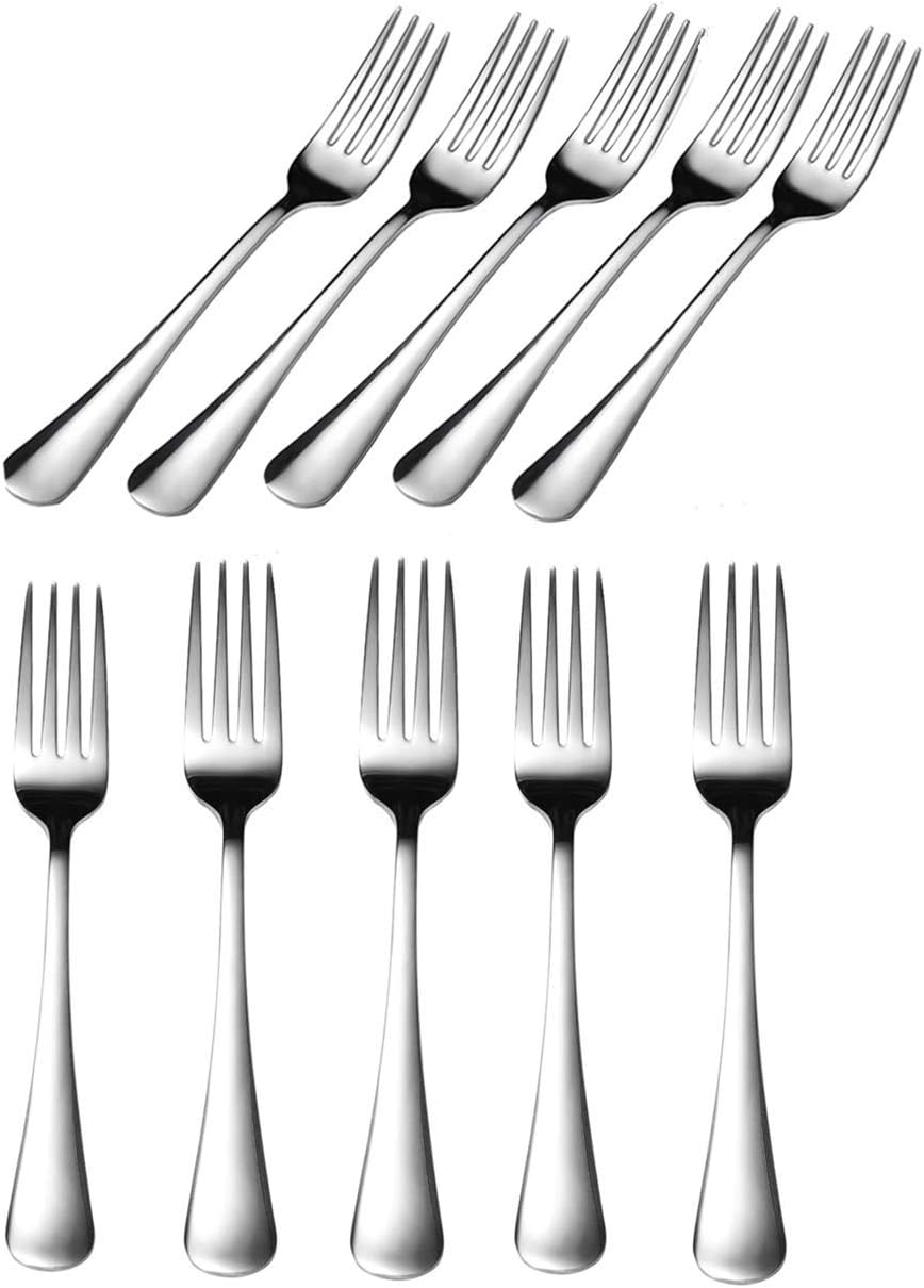 10-Piece Dinner Forks Set Food-Grade Stainless - 7 Inches Table Forks Flatware Forks Dessert Forks Salad Forks