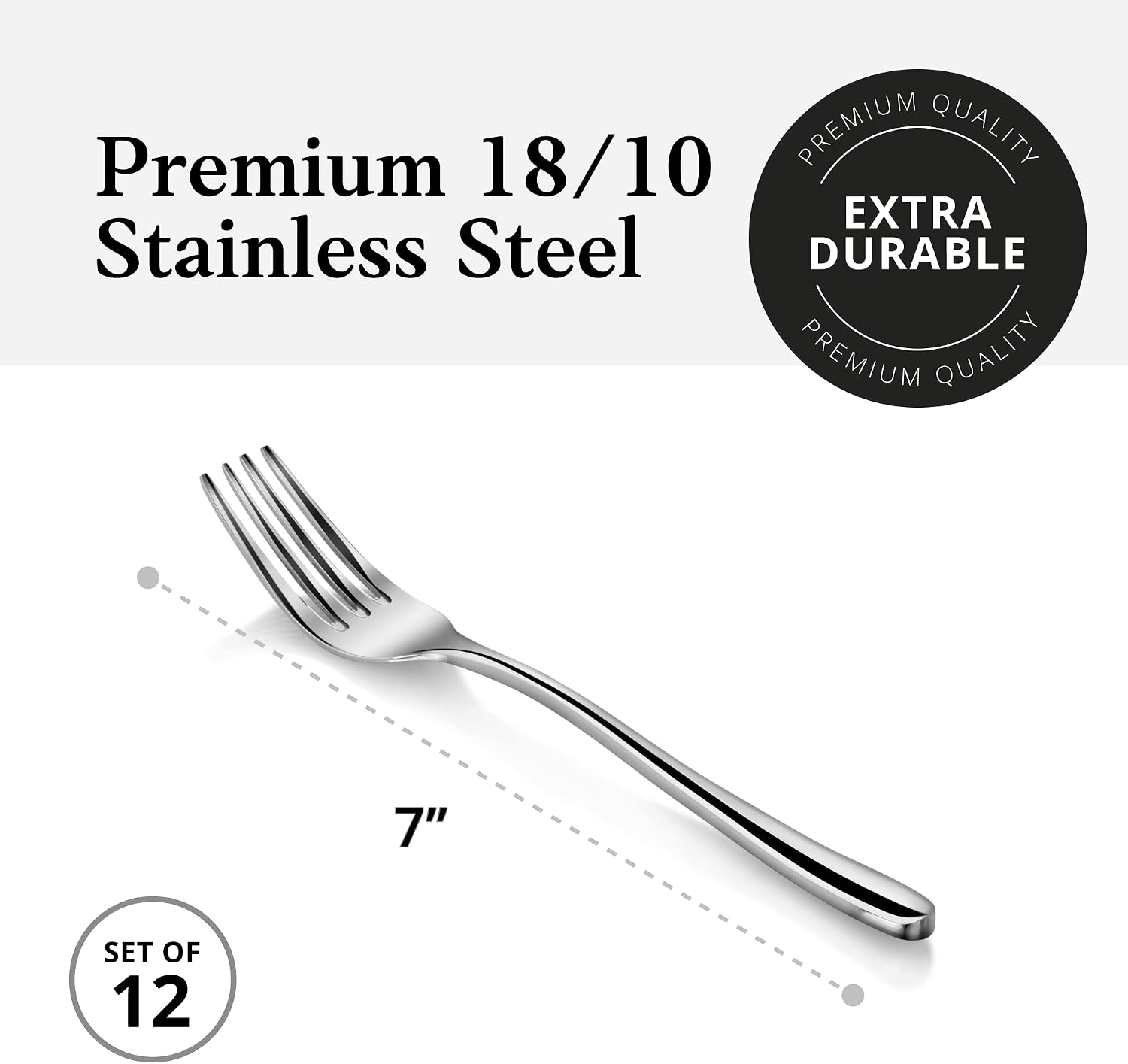 Artaste Rain II Forged 18/10 Stainless Steel (Silver (Set of 12)  Salad Fork (7-Inch))