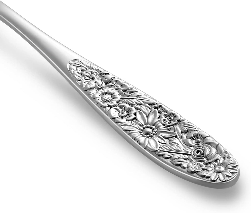 KEAWELL Sunflower Soup Spoon  Set of 4  18/10 Stainless Steel  Bouillon Spoon  Dishwasher Safe  Fine Mirror Polished