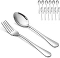 SANTUO Forks and Spoons Set  6PCS 7.3" Salad Forks and 6PCS 7.3" Soup Spoons  Stainless Steel Silverware set of 12  Mirror Polished & Dishwasher Safe