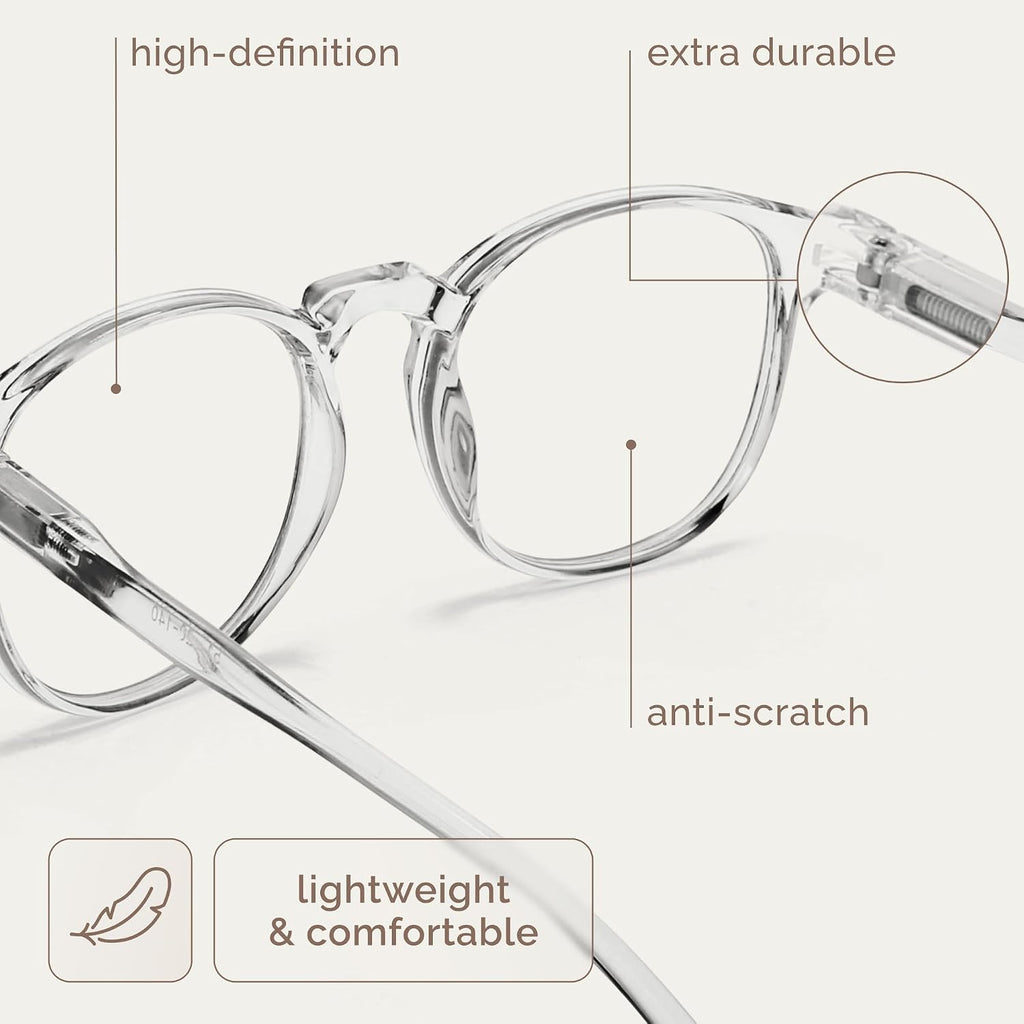 IBOANN Chic & Comfy Blue Light Glasses for Women - 3-Pack Round Frames  Screen-Ready Style with UV Protection Coating