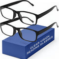 Gaoye 2-Pack of Reading Glasses +0.75 - Blue-Light Filter  UV Protection - Readers with Rectangle Frames