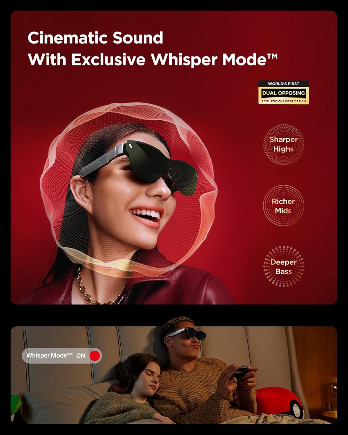 RayNeo Air 3s AR/XR Glasses - 201'' 120Hz HueView Video Display  Smart Gaming Glasses for iPhone 17 16 15/Android/Mac/Switch 2/PS5/SteamDeck-3S-Silver