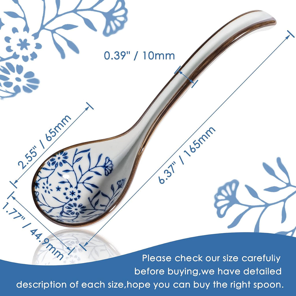 4 pieces Hand-crafted Japanese style Ceramic Soup Spoon(gift boxes including)