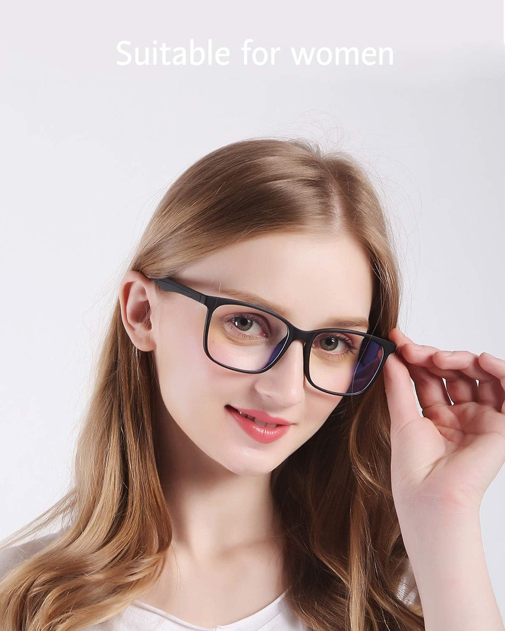 ANRRI Blue Light Blocking Glasses  Anti Eyestrain Lens Lightweight Frame Eyeglasses  Black  Men/Women