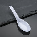 Disposable White Plastic Spoons  5.3" Asian Chinese Soup Spoons tasting spoon Front Dish Spoon Plastic Cutlery(White 50 PCS)