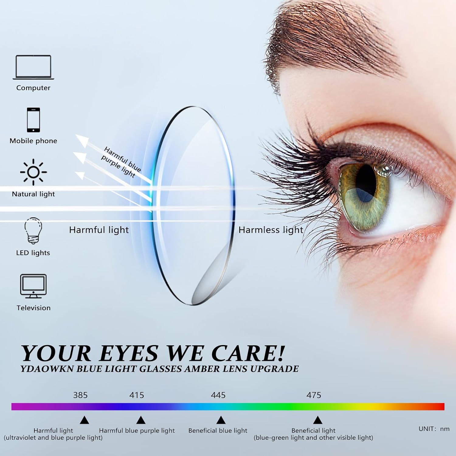 YDAOWKN Oversized Blue Light Blocking Glasses for Woman Rectangle Frame Fashion Chic Preppy Anti Eyestrain