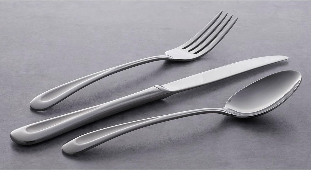 Oneida Satin Sand Dune Everyday Flatware Dinner Spoons  Set of 4  18/0 Stainless Steel  Silverware Set  Dishwasher Safe