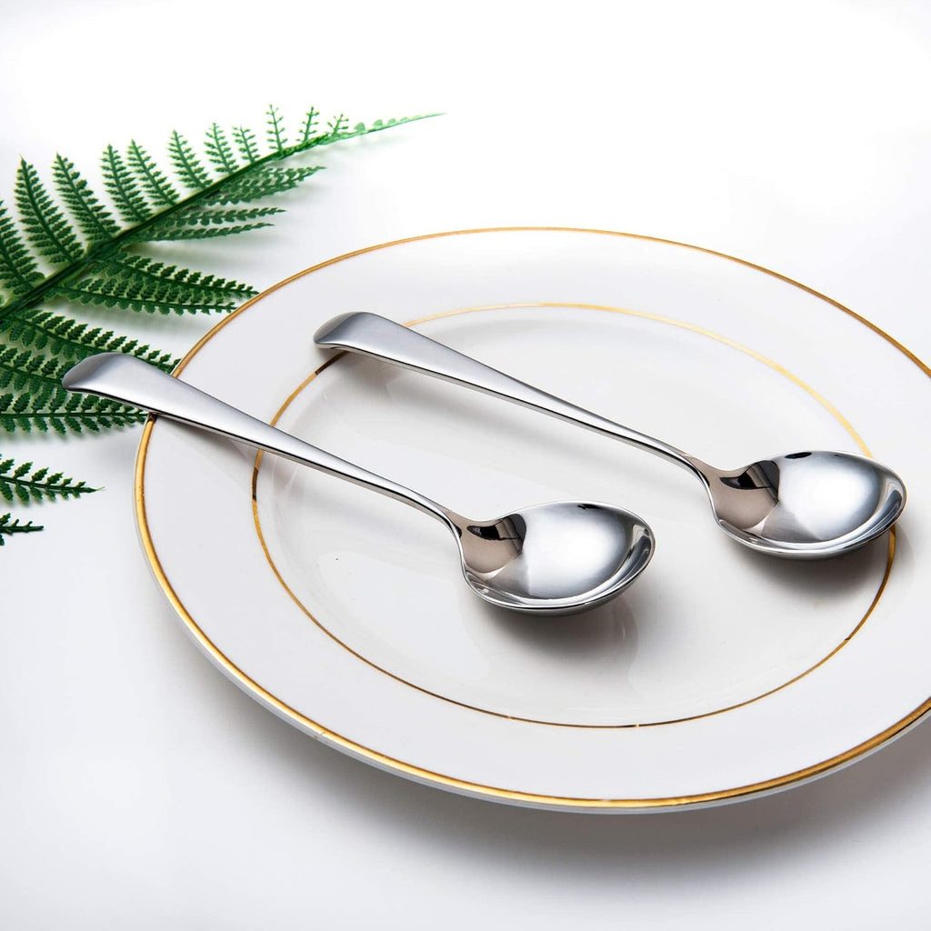 IMEEA Roud Soup Spoons SUS304 Stainless Steel Small Soup Spoons 6-Inch  Set of 4