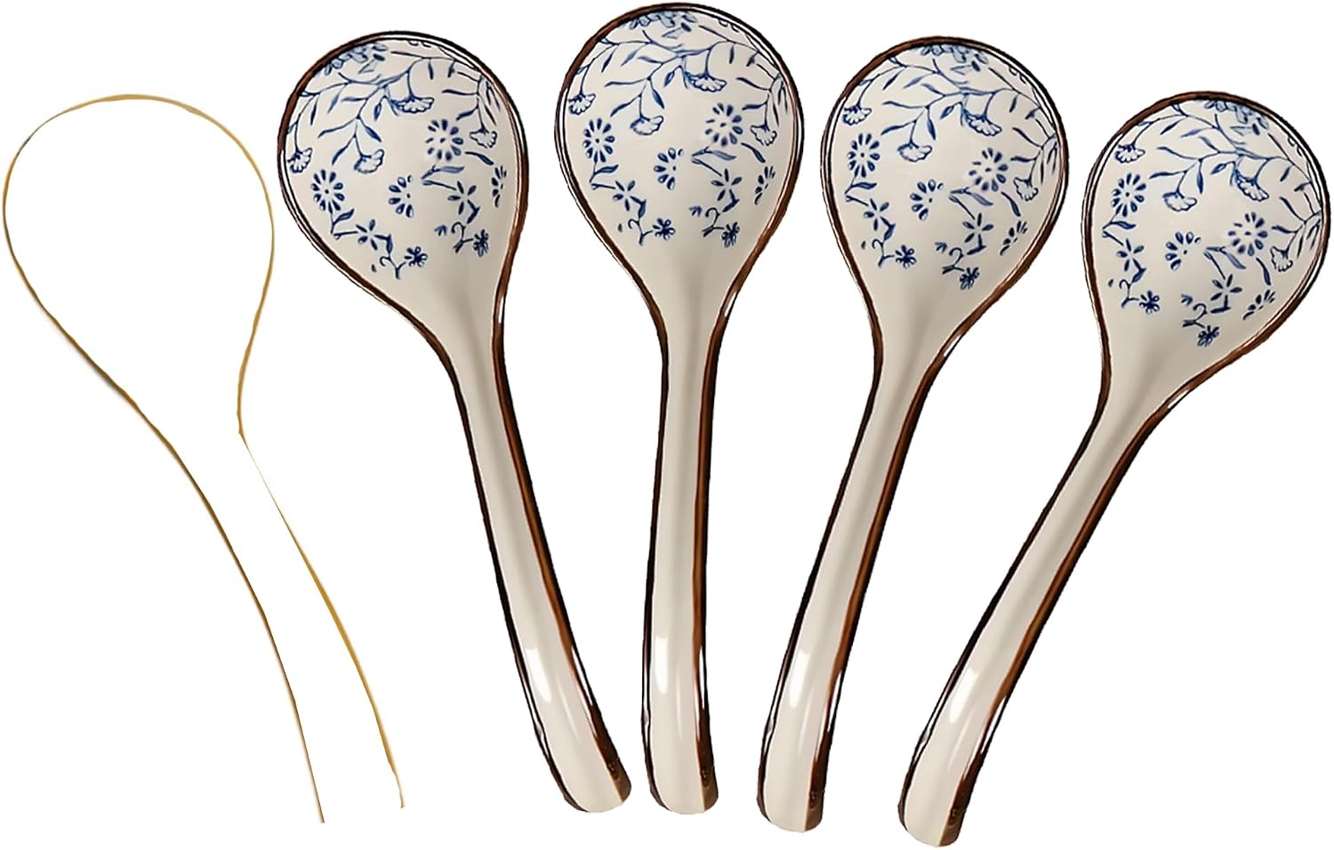 4 pieces Hand-crafted Japanese style Ceramic Soup Spoon(gift boxes including)