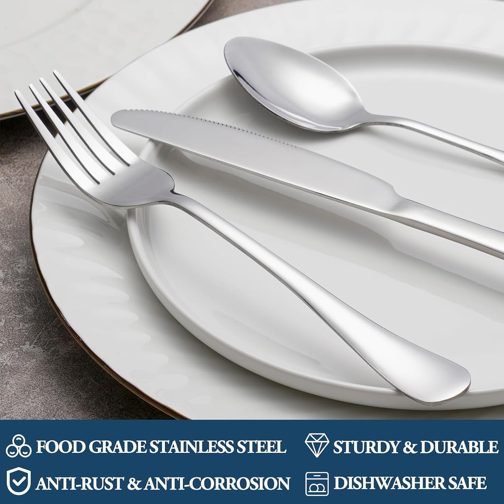 Dinner Forks Set of 16 Top Food Grade Stainless Steel Silverware Forks Table Forks Flatware Forks 8 Inches Mirror Finish & Dishwasher Safe Use for Home Kitchen or Restaurant