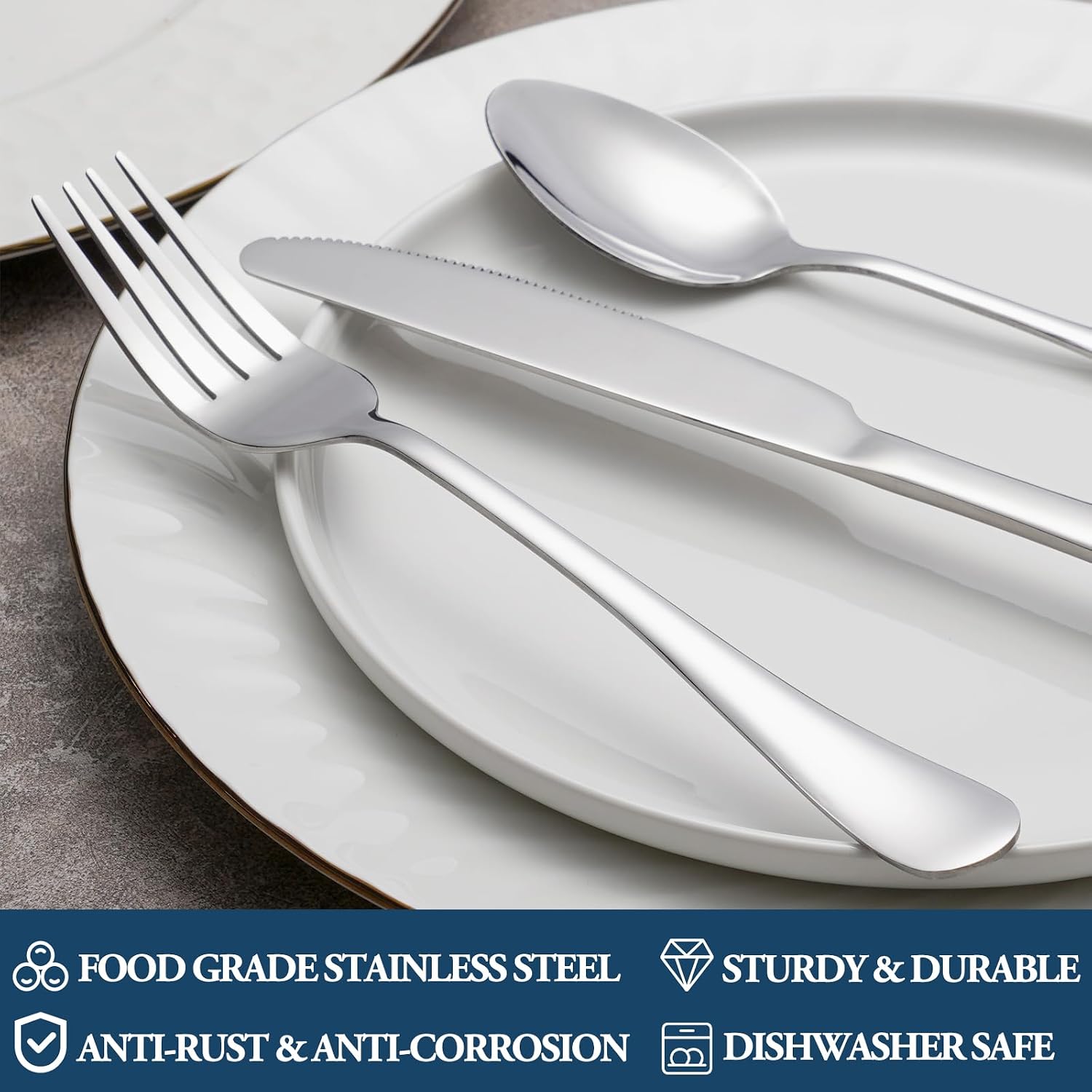 Dinner Forks Set of 16 Top Food Grade Stainless Steel Silverware Forks Table Forks Flatware Forks 8 Inches Mirror Finish & Dishwasher Safe Use for Home Kitchen or Restaurant