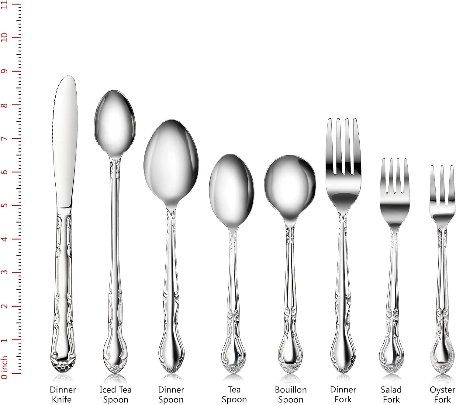 New Star Foodservice 58666 Rose Pattern  18/0 Stainless Steel  Salad Fork  6.2-Inch  Set of 12