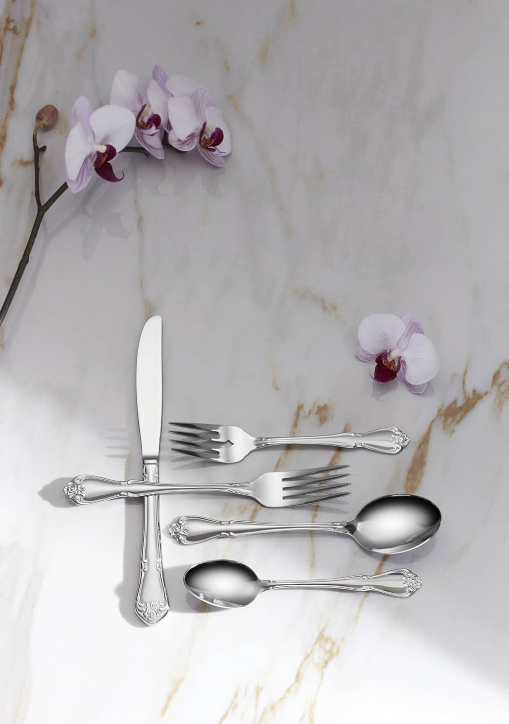 Oneida True Rose Everyday Flatware Salad Forks  Set of 4