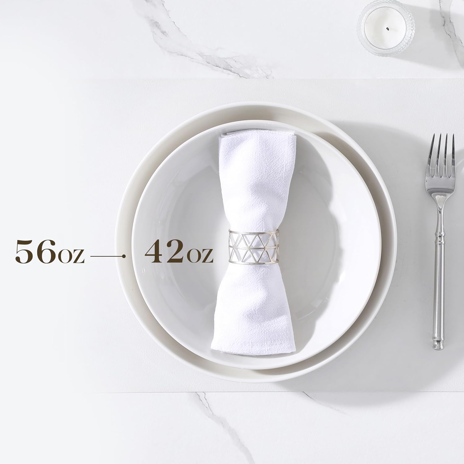 MALACASA 10" Large Pasta Bowls  56 OZ White Salad Bowls Soup Bowls  Porcelain Serving Bowls Set of 4  Large Kitchen Bowl Plates Pasta Plates  Microwave & Dishwasher Safe  Series REGULAR