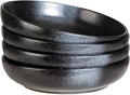 S&Q'S CERAMICS Large Pasta Bowls  65 ounce Large Salad Bowls Set of 4  10'' Ceramic Wide Shallow Bowl Plates  Large Serving Bowls for Fruit  Party Entertaining  Microwave Safe(Black and Grey)