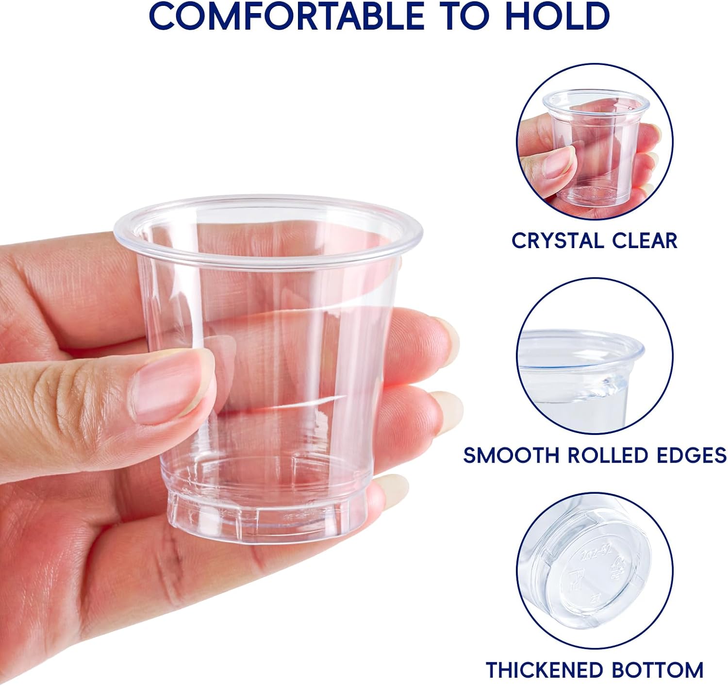 JOLLY CHEF 900 Pack 2 oz Plastic Shot Glasses  Clear Disposable Cups  Plastic Shot Cups Disposable for Jelly Shots  Wine Tasting  Food Samples Thanksgiving Party  Wedding  Christmas