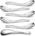 AOOSY Soup Spoons Stainless Steel Korean Spoons Asian Soup Spoon  6.3 Inches Heavy Duty Thick Short Handle Stainless Steel Ramen Spoon for Soup Cereals  Set of 6