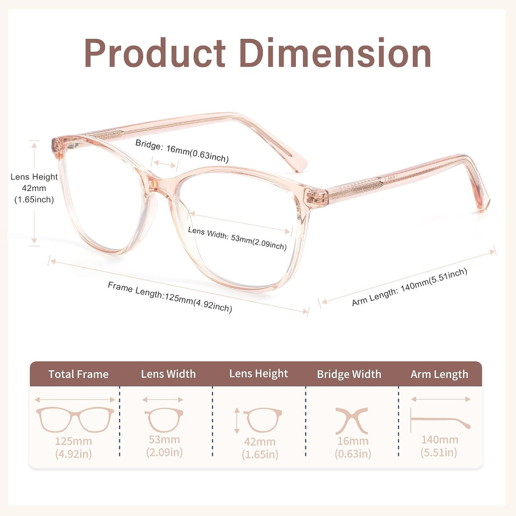 Madison Avenue Blue Light Blocking Glasses Anti Eyestrain UV Glare Blue Light Glasses for Women TV Phone Computer Gaming Eyeglasses Liberty (Crystal Brown)