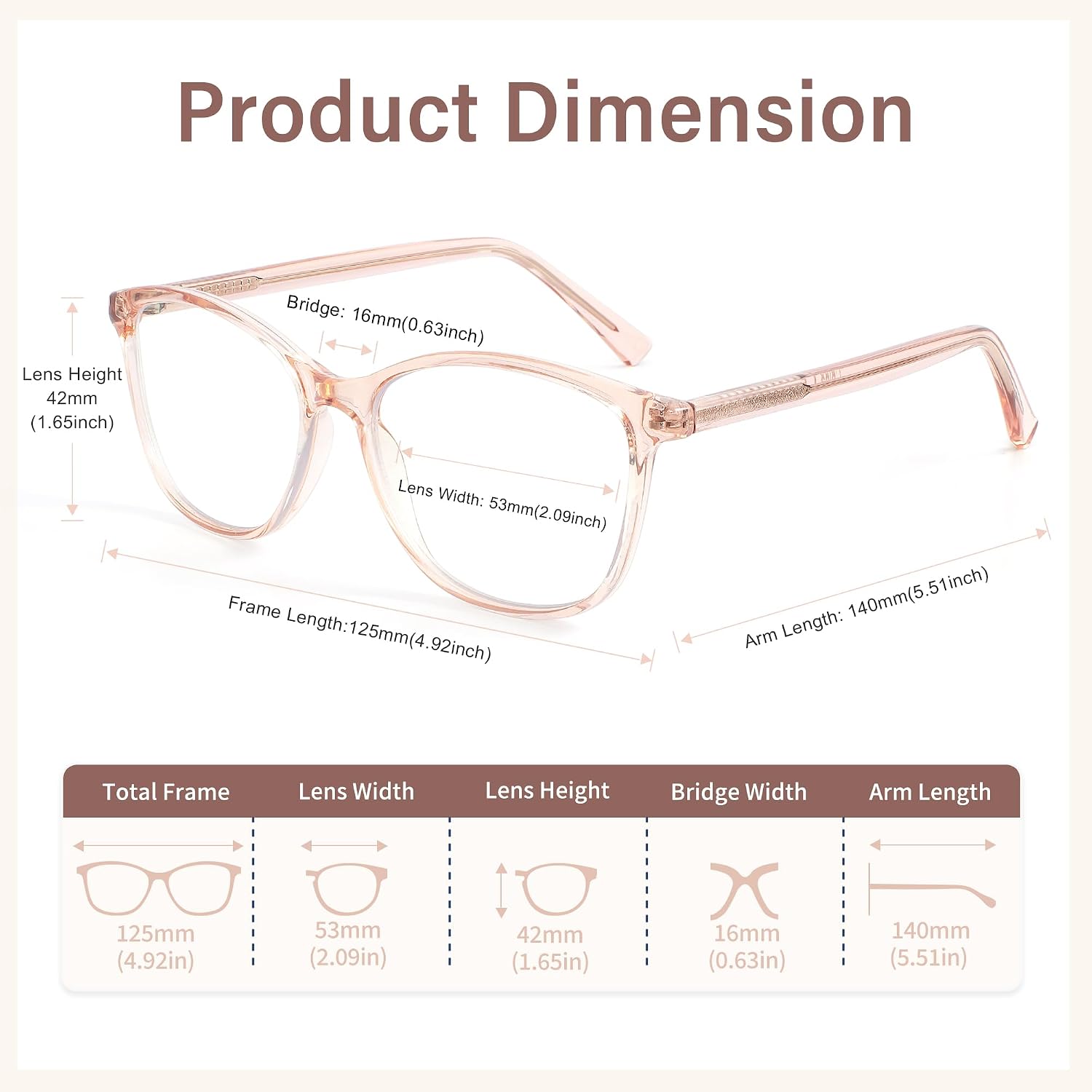 Madison Avenue Blue Light Blocking Glasses Anti Eyestrain UV Glare Blue Light Glasses for Women TV Phone Computer Gaming Eyeglasses Liberty (Crystal Brown)