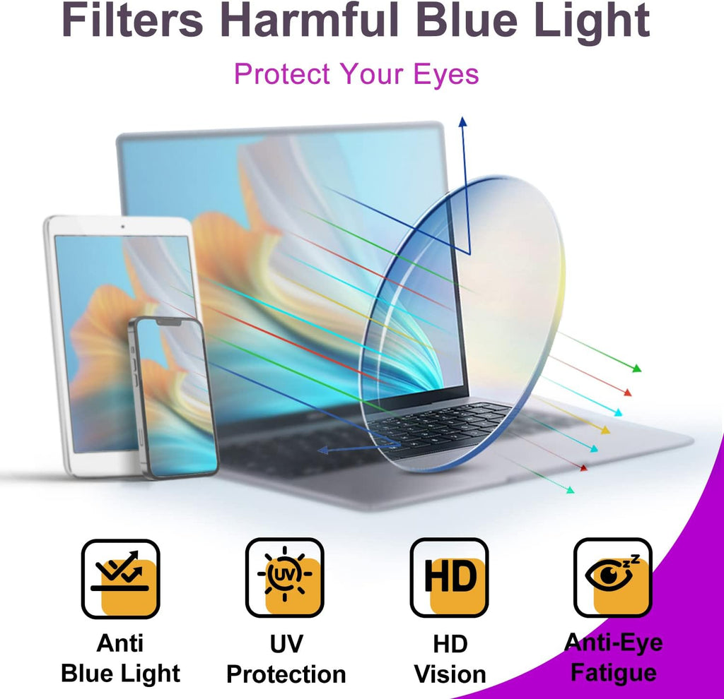 VISOONE Oversized Square Blue Light Blocking Glasses Fashion Computer Eyewear for Women and Men BENNETT