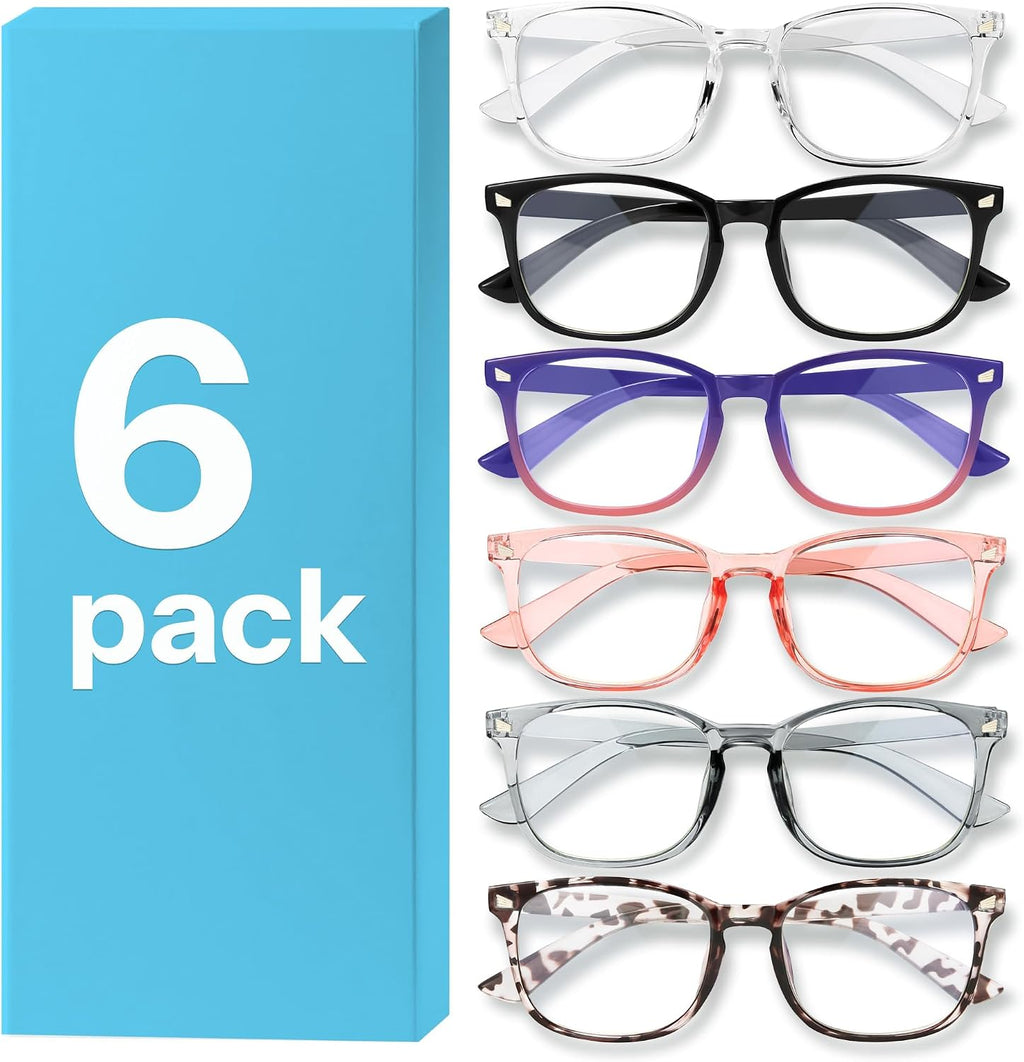 MIGSIR 6 Pack Blue Light Blocking Glasses for Women Men – Stylish Computer & Gaming Glasses  Fashion Square Frame Eyewear