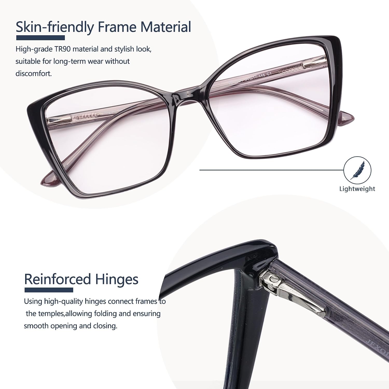 Blue Light Blocking Glasses for Women  Oversized Trendy Cat Eye Computer Gaming Glasses Anti Glare & UV Glare RF6204 (Black Cateye Frame)
