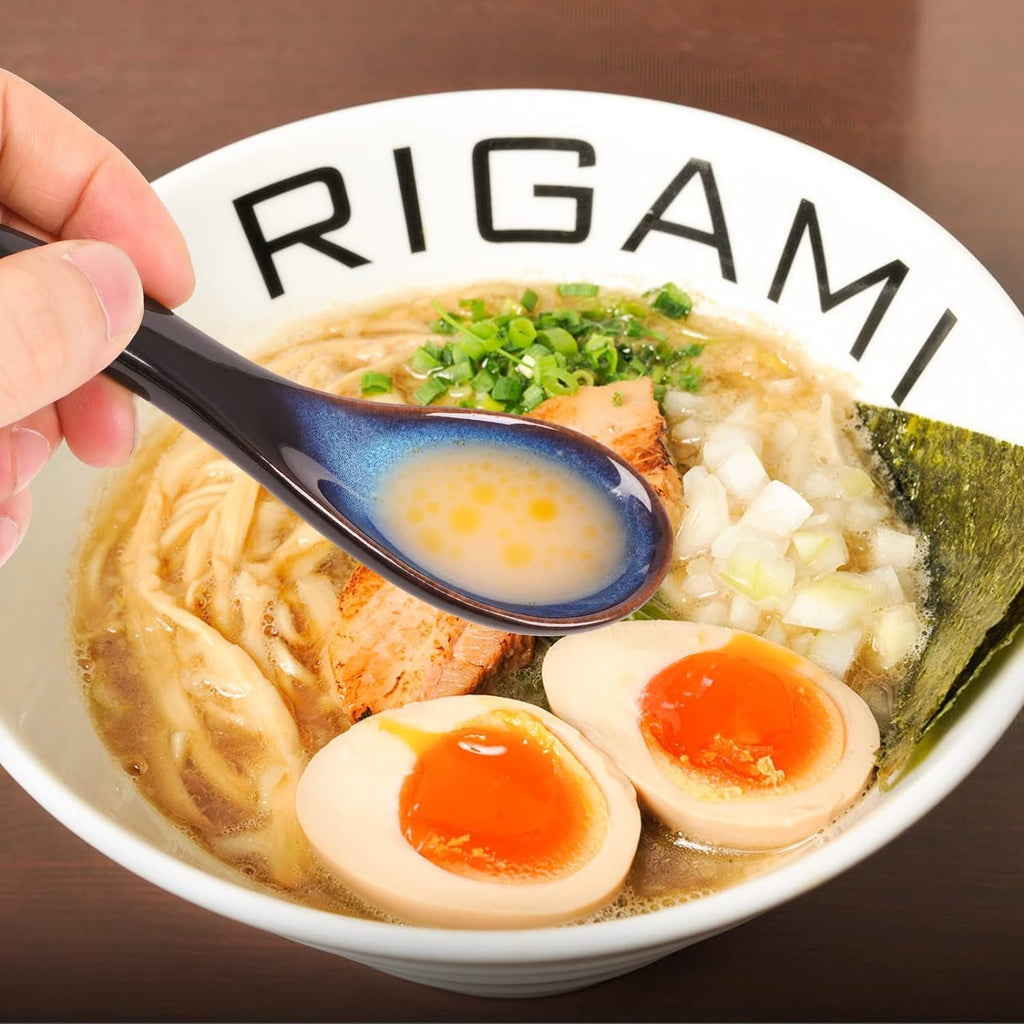 Asian Soup Spoon Set  Blue Japanese Soup Spoon Ceramic Chinese Soup Spoons Ramen Spoon Retro Porcelain Spoon Rice Spoons For Cereal Stews Ramen Pho Wonton Dumpling Miso  2pcs