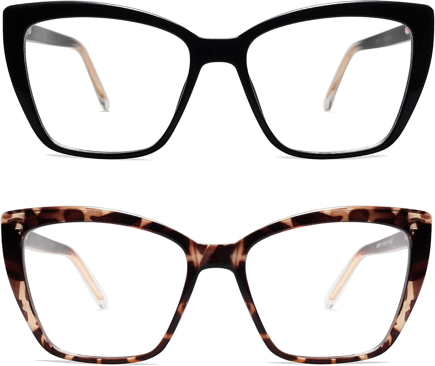 AMOMOMA Trendy TR90 Oversized Blue Light Reading Glasses Women Stylish Square Cat Eye Glasses AM6031