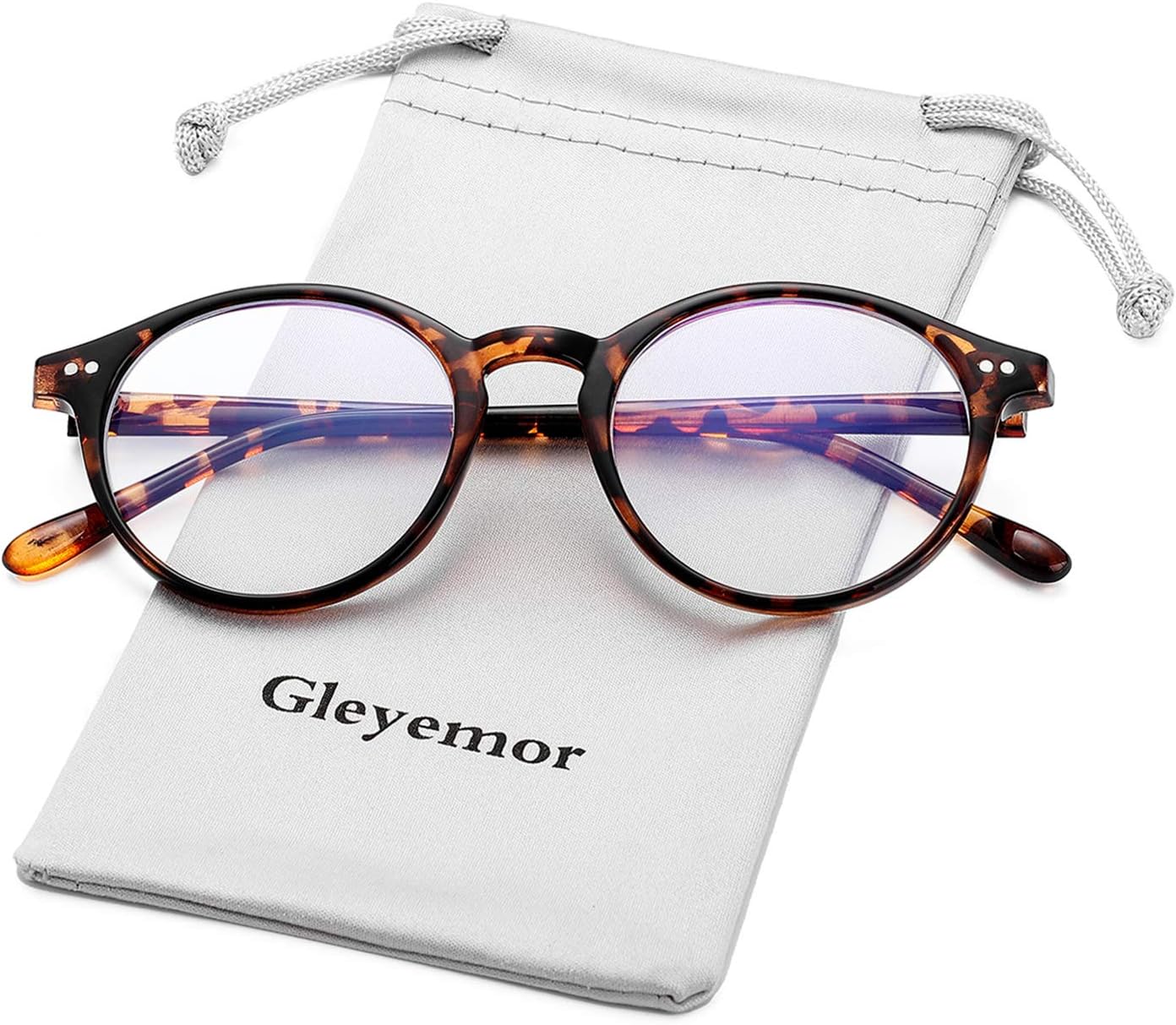 Gleyemor Blue Light Glasses for Men Women  Vintage Round Frame Computer Eyeglasses