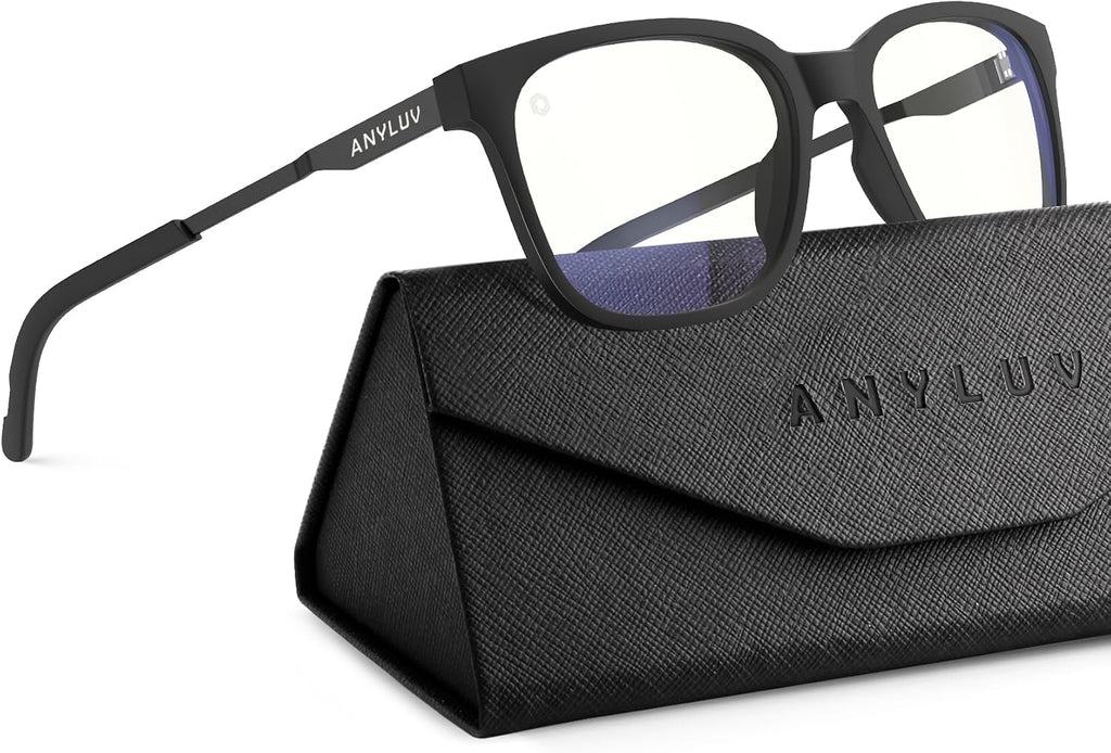 ANYLUV Blue Light Glasses for Men  Lightweight Computer Gaming Glasses  Stylish Anti Eyestrain Blue Light Blocking Men