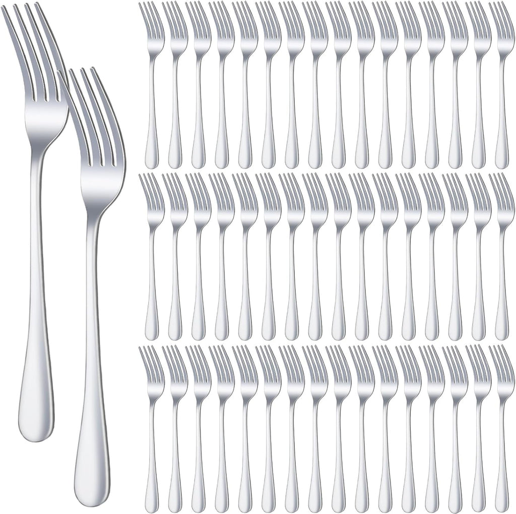 48 Pcs Dinner Stainless Steel Forks Set 8.2 Inch Silverware Forks Bulk Metal Salad Mirror Polished Forks for Dessert  Home  Kitchen  Restaurant
