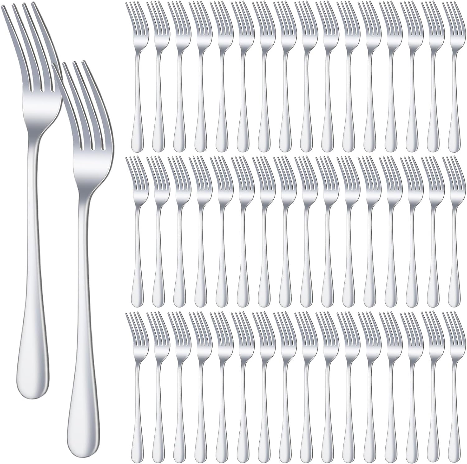 48 Pcs Dinner Stainless Steel Forks Set 8.2 Inch Silverware Forks Bulk Metal Salad Mirror Polished Forks for Dessert  Home  Kitchen  Restaurant