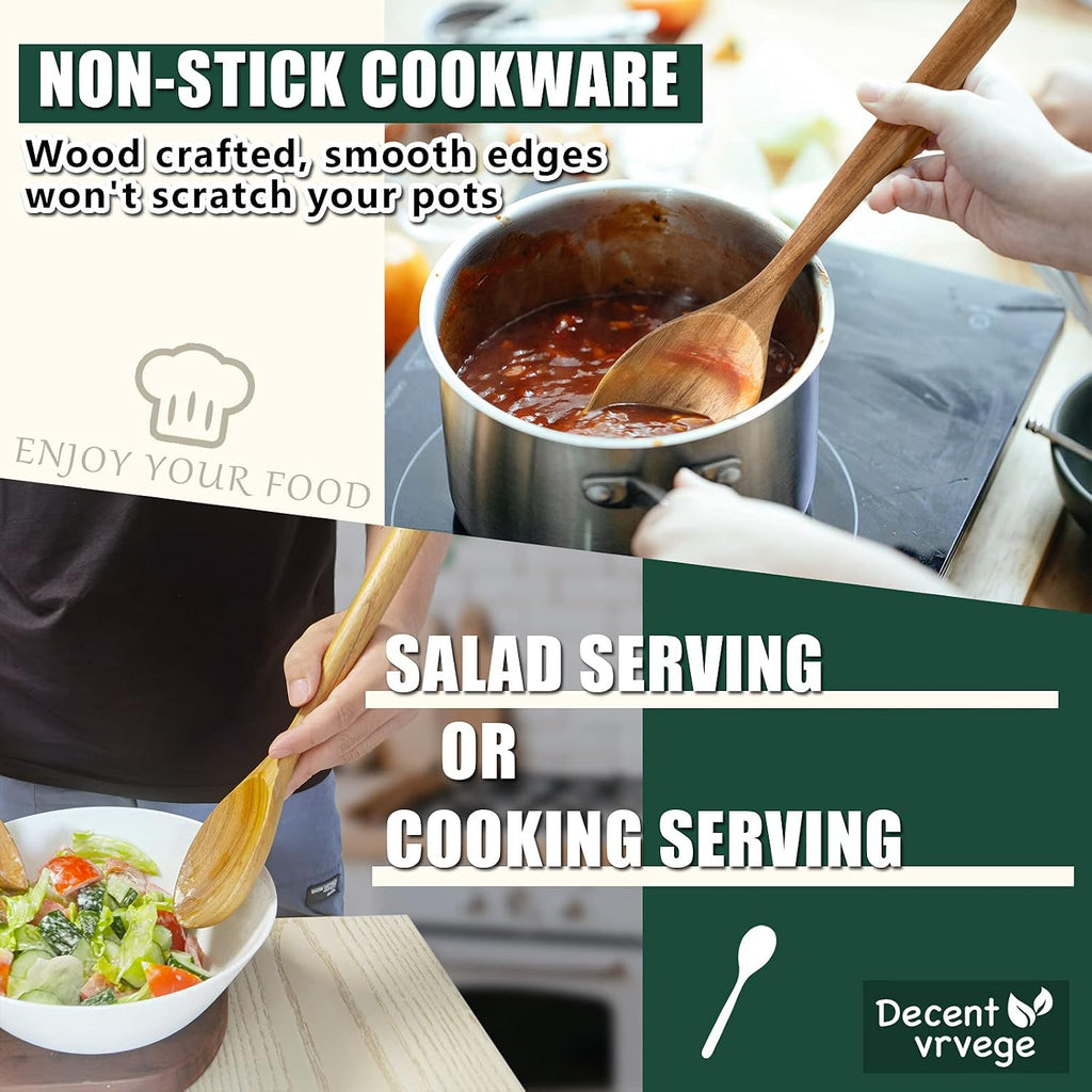 Wood Spoon  Healthy Acacia Wooden Cooking Spoons  Durable Kitchen Serving Spoon Scooper  Non Scratch Wood Ladle Tableware For Cooking  Serving Salad  Stirring Soup  Easy to use