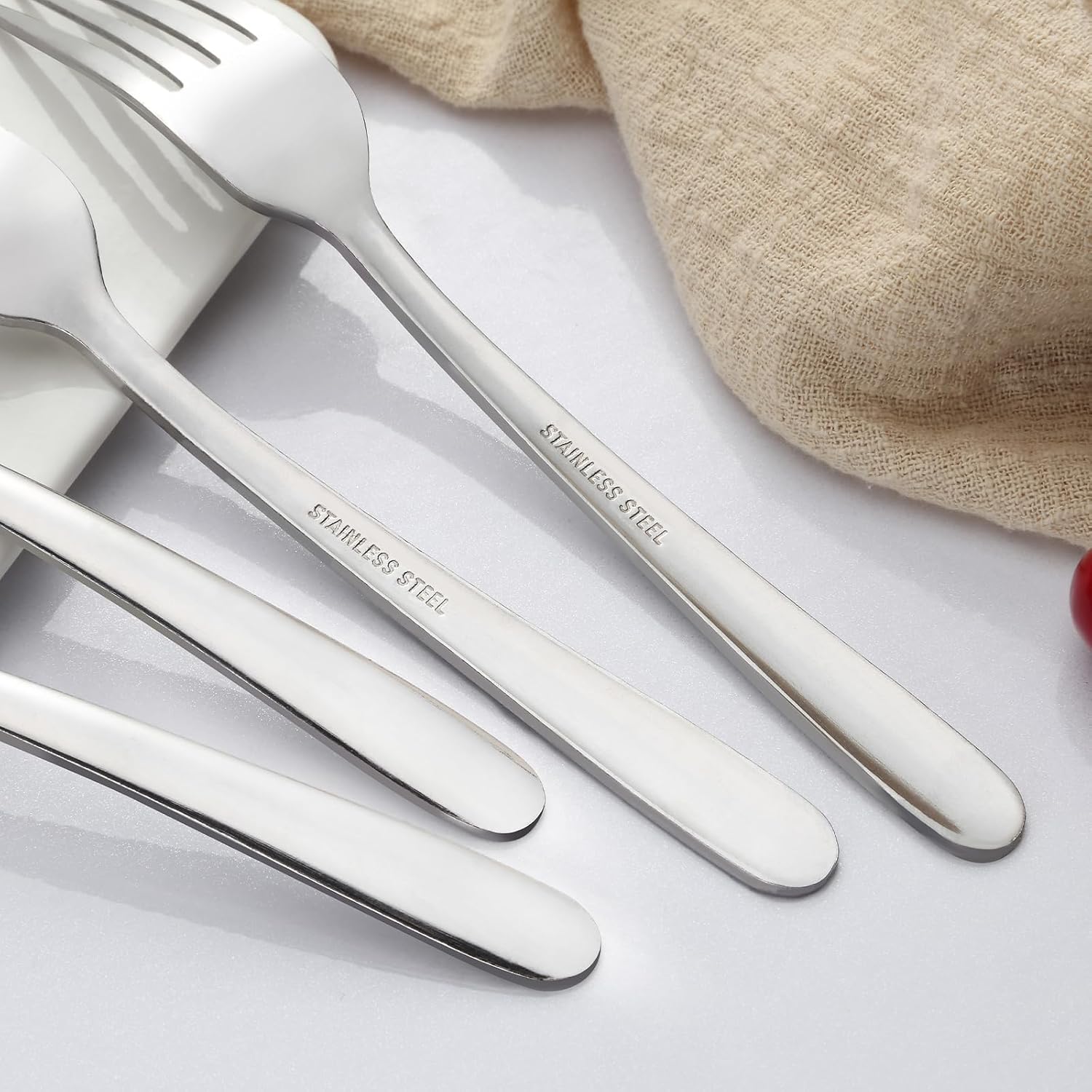 Pleafind 36-Pcs Salad Forks Set (7.1 inch)  Stainless Steel Flatware Forks Silverware  Mirror Polished Dessert Forks Bulk Set  Small Metal Forks for Home  Kitchen  Restaurant  Dishwasher Safe