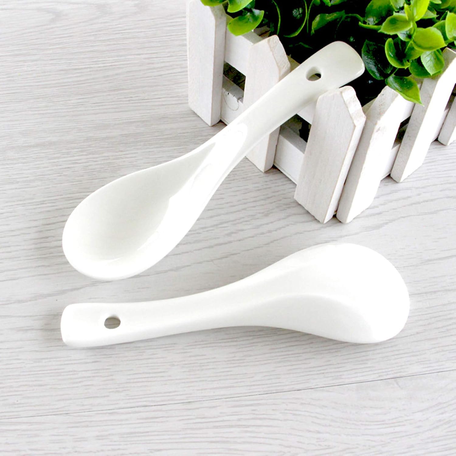 Yopay 24 Pack Soup Spoon Ceramic Asian Ramen Spoons  5 Inch Small White Porcelain Spoons  Dessert Spoon for Kids Adults Appetizer Wonton Dumpling Miso Pho Macaron  Dishwasher Safe  Oven Safe