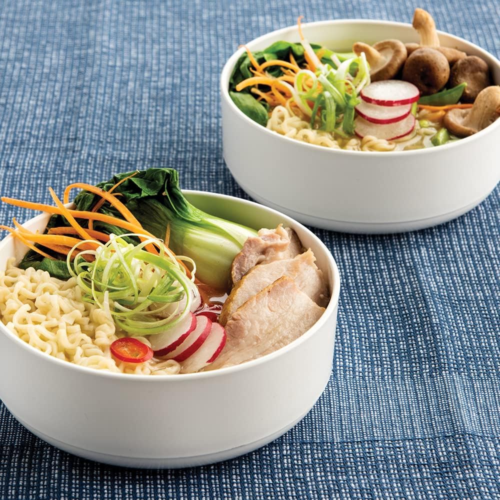 Nordic Ware Soup or Salad Bowl  Set of 2  White  Microwave Safe Polypropylene