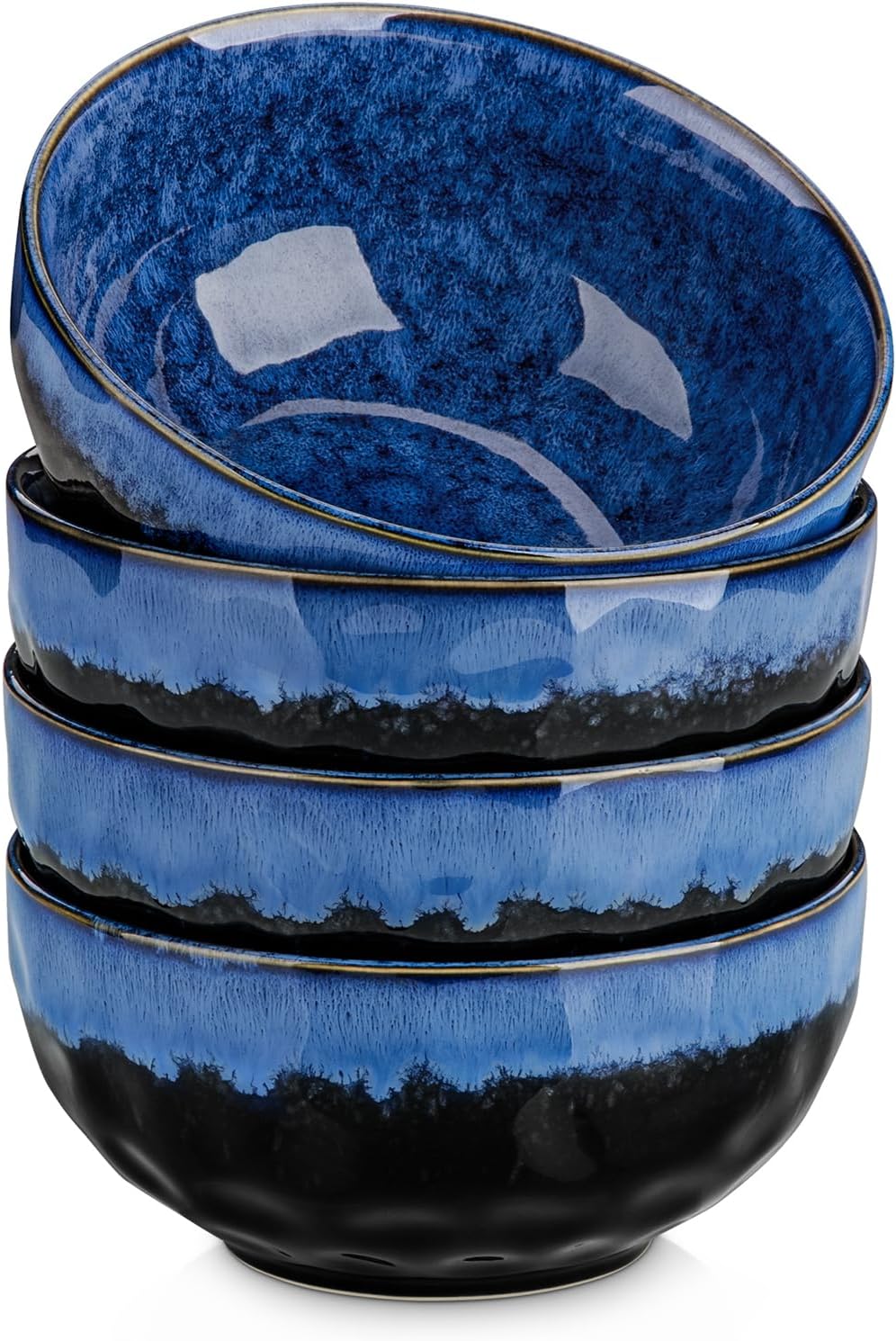 vancasso Starry 24oz Bowls for Soup  Ceramic Soup Bowls Set of 4  Blue Cereal Bowls Set for Kitchen  Salad Bowls Set  Pasta Oatmeal Bowls  Lead-free  Dishwasher & Microwave Oven Safe  Blue