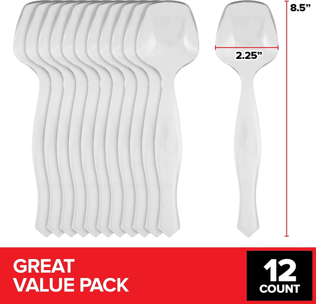 12 Count Clear Plastic Utensils for Catering  Weddings  Holidays  Buffet and Party Use – Stock Your Home