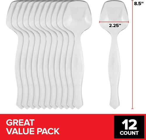 12 Count Clear Plastic Utensils for Catering  Weddings  Holidays  Buffet and Party Use – Stock Your Home