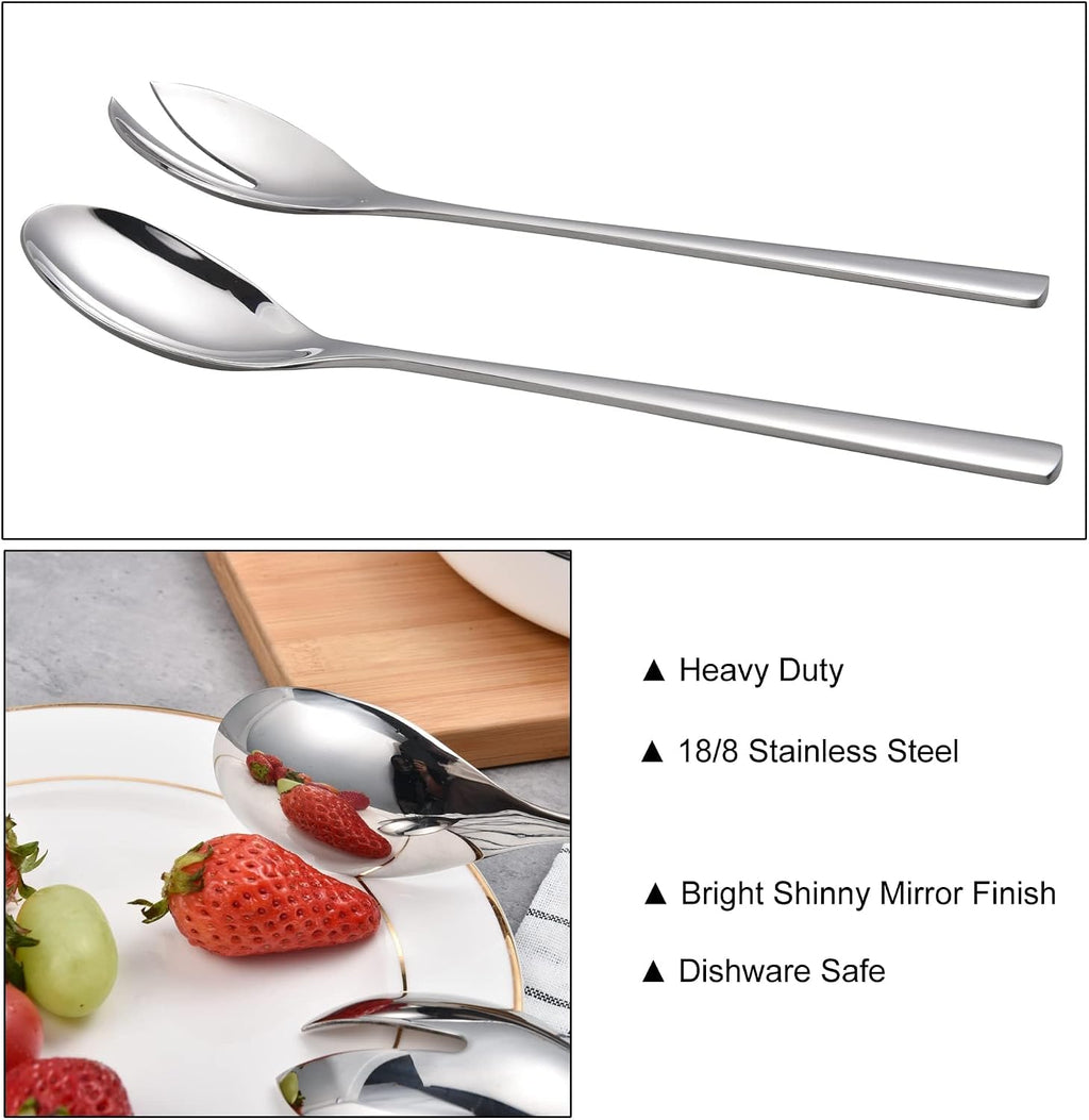 IMEEA Salad Servers 18/8 Stainless Steel Salad Serving Set Salad Fork and Spoon  10-Inch