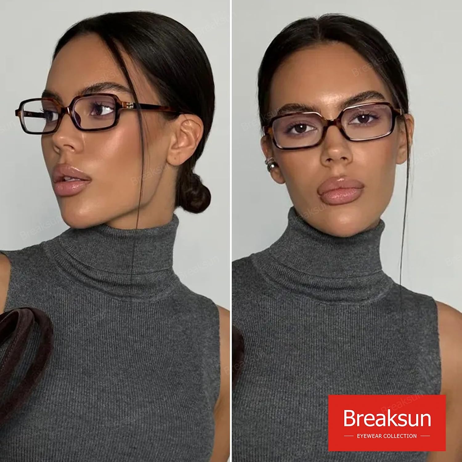 Retro Rectangle Glasses for Women Men Small Square Blue Light Blocking Glasses Vintage Eyeglasses