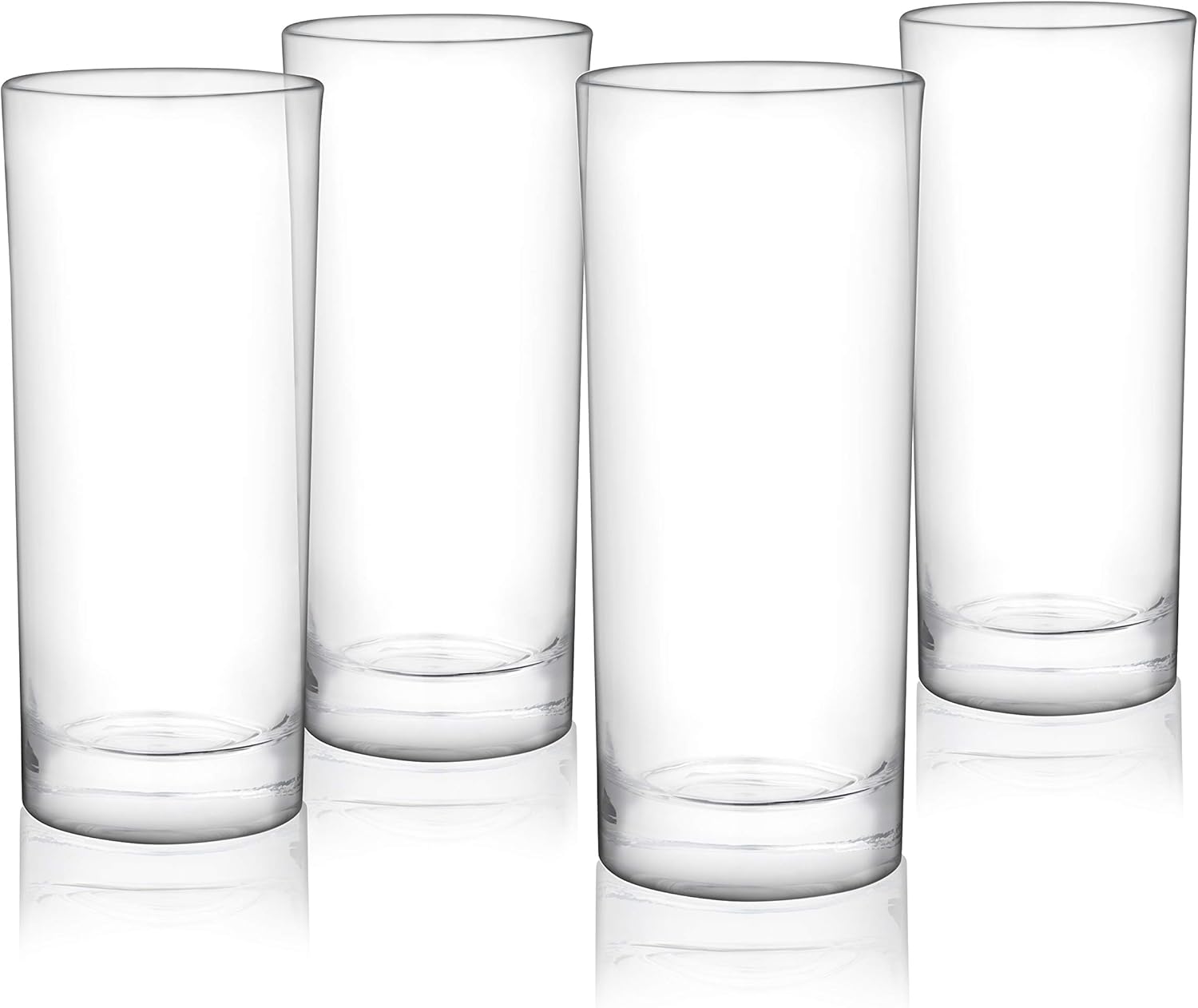True Highball Glasses  Tall Glass Tumbler for Cocktails  Mojito Iced Tea Juices  Soda Water Drinking Cups  Kitchen Glassware  Home Bar  11 oz Set of 4