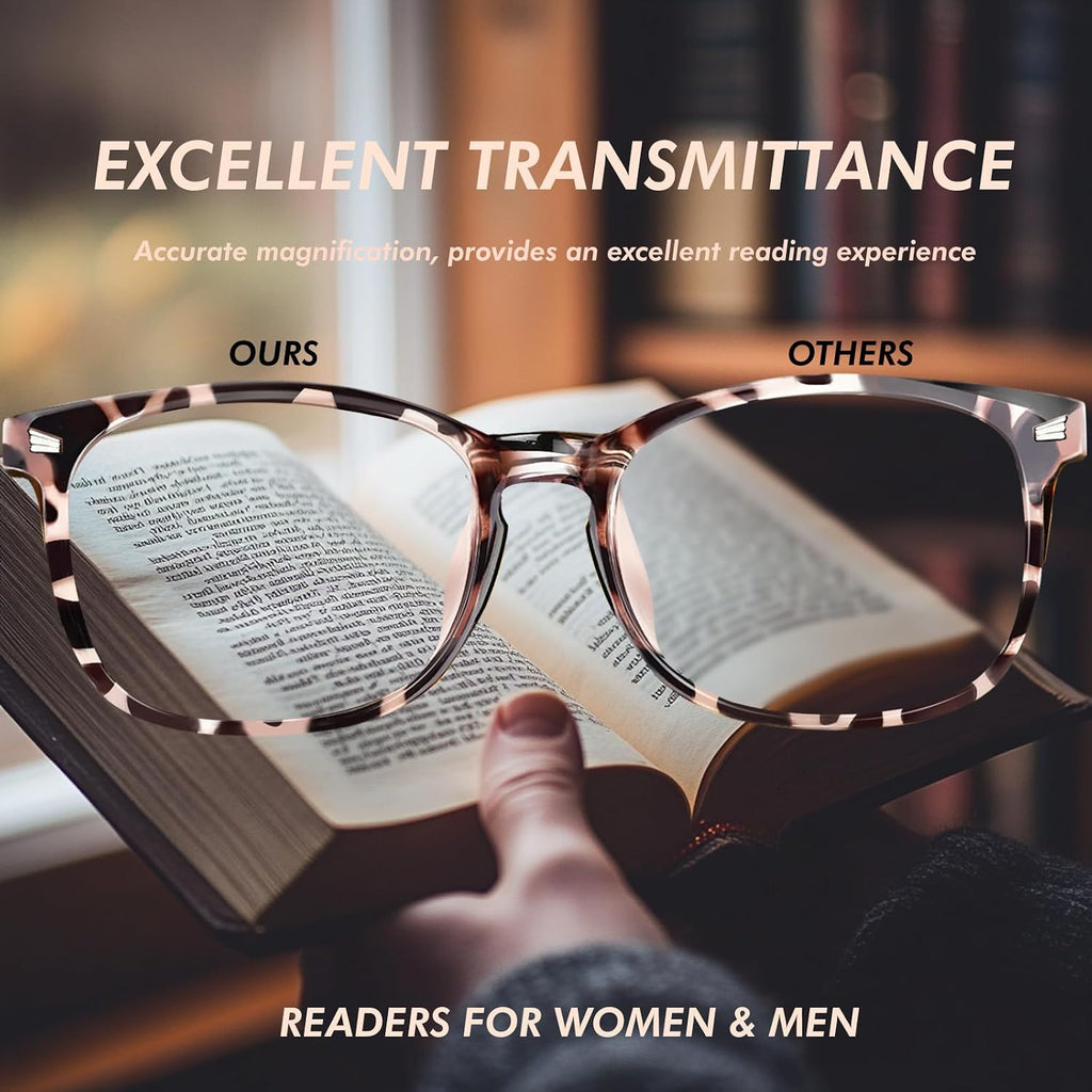 CHEERS DEVICES Reading Glasses for Women Men  Eyeglasses  Blue Light Readers for Men Women  Computer Eye Glasses  Cheaters - 5 Pair (1.5x)