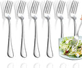 Forks Salad Forks Set of 6 Top Food Grade Stainless Steel Forks Silverware Set  Flatware Forks Cutlery Forks 6.5 Inches  Mirror Polished & Dishwasher