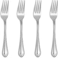 KEAWELL Pearl Edge 4-Piece Premium Fork Set  18/10 Stainless Steel  Fine Silverware with Mirror Finish  Dishwasher Safe (4  7.3" Salad Forks)