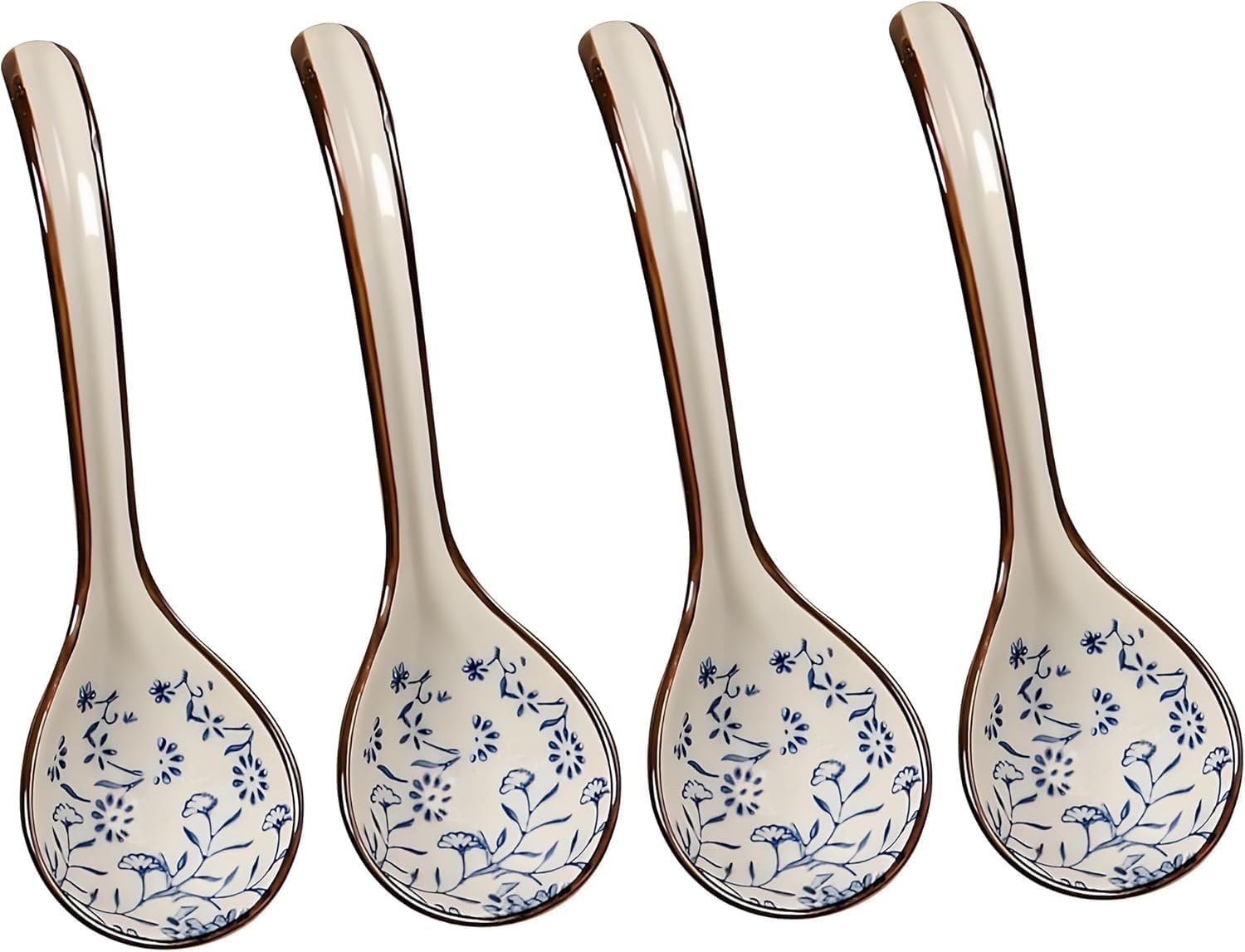 4 pieces Hand-crafted Japanese style Ceramic Soup Spoon(gift boxes including)