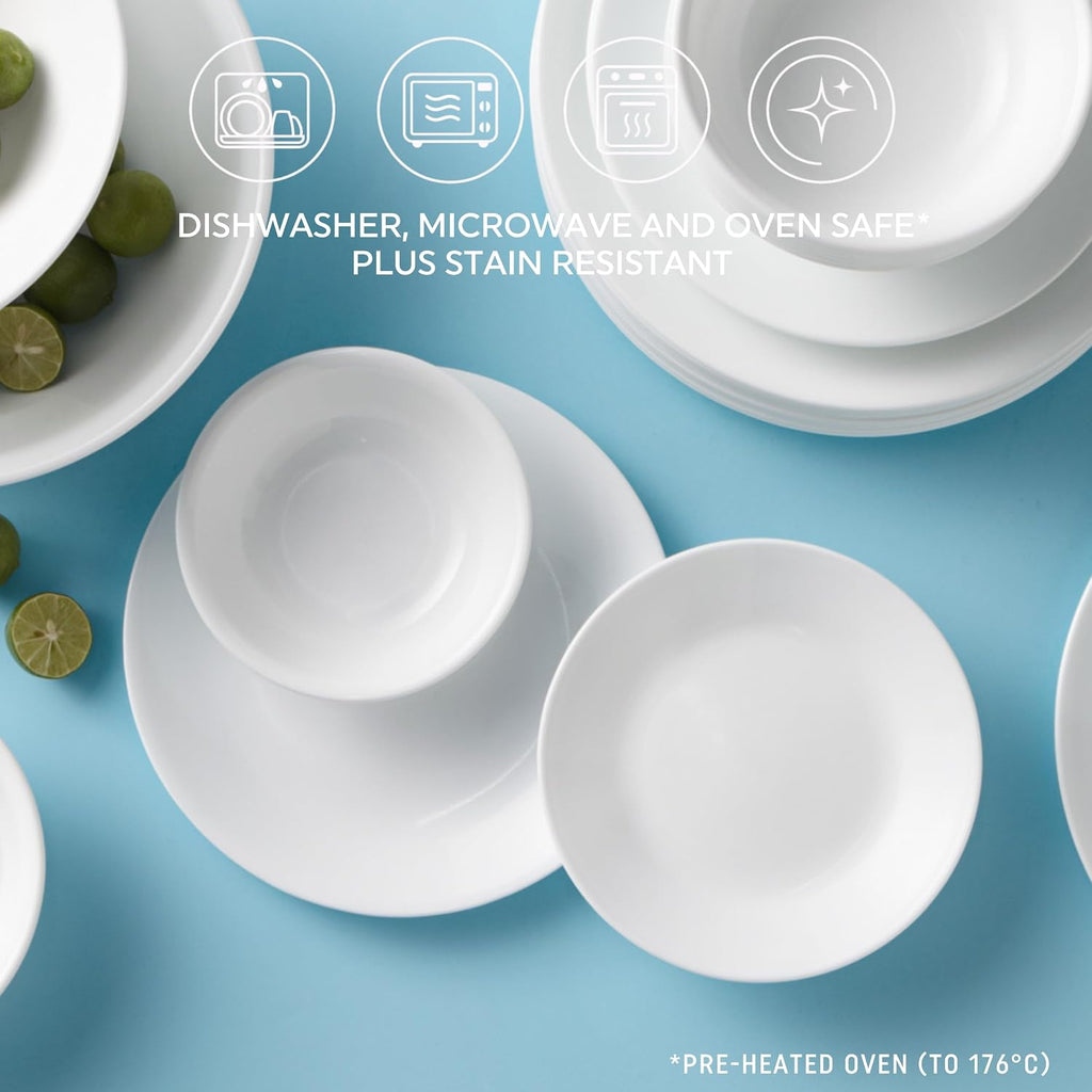 Corelle Vitrelle 6-Piece Bowl Set Triple Layer Glass and Chip Resistant  20-Oz Lightweight Round Bowls  Winter Frost White