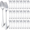 48 Pcs Spoons and Forks Set Stainless Steel Bulk Silverware Flatware Cutlery Sets Silver Metal Spoon Dinner Salad Forks for Kitchen Home Restaurant Party Dessert