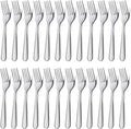 Unokit 24-Piece Stainless Steel Dinner Forks Silverware - 7.1 Inch Silver Dinner Forks Set of 24  Forks Set  Flatware Forks for Home  Kitchen or Restaurant  Mirror Polished  Dishwasher Safe